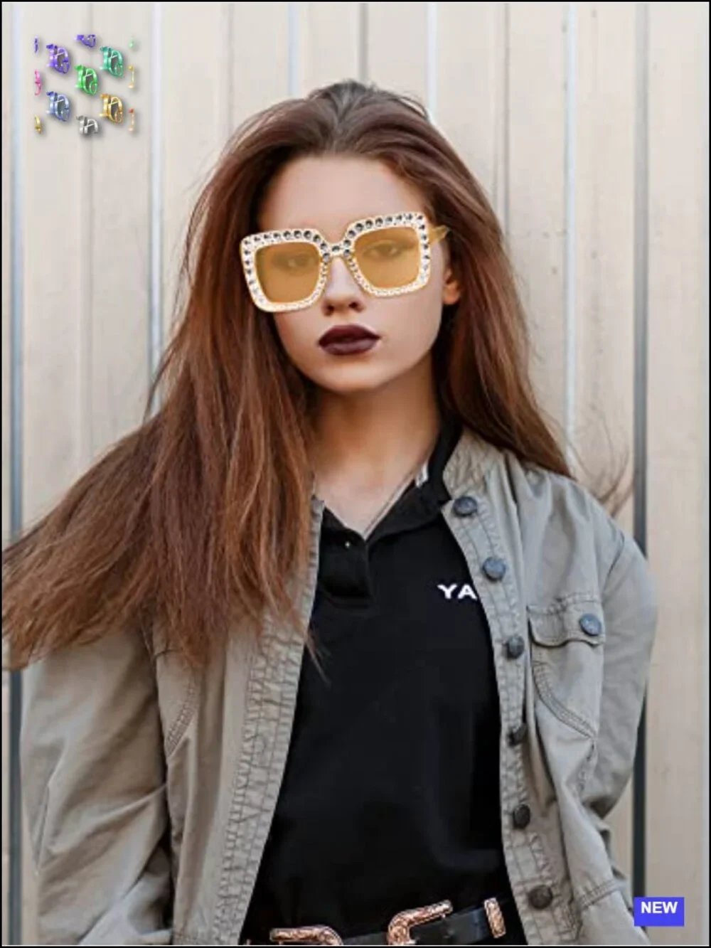 Retro Oversize Square Sunglasses for Women - 2 Pack
